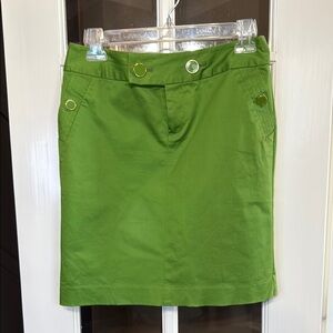 BANANA REPUBLIC Bright Apple Green Stretch Pencil Mini Skirt Size 0